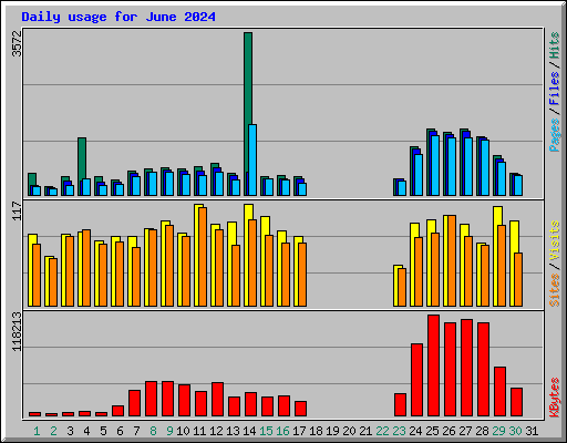 Daily usage for June 2024