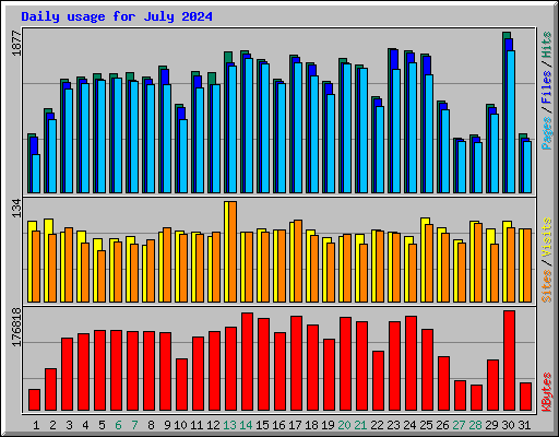 Daily usage for July 2024