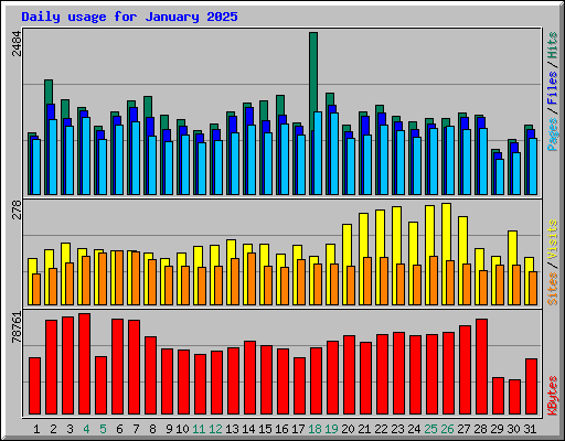 Daily usage for January 2025