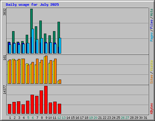 Daily usage for July 2025
