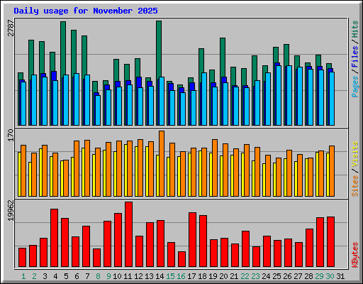 Daily usage for November 2025