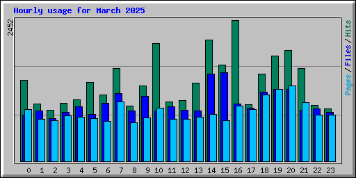Hourly usage for March 2025